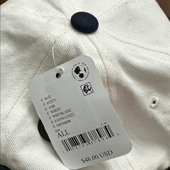 NWT Free People Anchor Charmed Baseball Cap in White main image 4